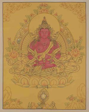 Amitayus Buddha Thangka Painting | Traditional Buddhist Arts | Tibetan Wall Hanging